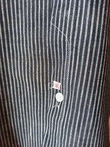 1930s 1940s - A. BATALLA, Barcelona - Deadstock Grey Striped Cotton Shirt -