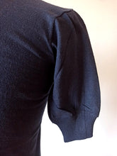 Load image into Gallery viewer, 1930s 1940s - Deadstock Navy Cuffed Cotton Henley Shirt - One Size
