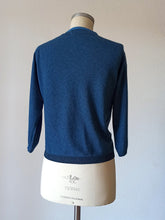Load image into Gallery viewer, 1950s - BALLANTYNE, Scotland - Precious Blue Argyle Cashmere Cardigan - Sz 38
