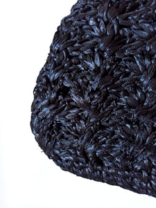 1950s - Superb Quality Black Raffia Handbag