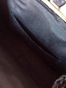 1950s - Superb Quality Black Raffia Handbag