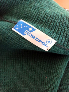 1960s 1970s - NORDPOL - Deadstock Men's Green Zipper Jacket - Sz 4
