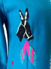 Charger l&#39;image dans la galerie, 1940s 1950s - Gorgeous Blue Embroidered Mexican Jacket
