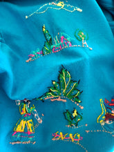 Charger l&#39;image dans la galerie, 1940s 1950s - Gorgeous Blue Embroidered Mexican Jacket
