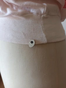 1940s 1950s - DEADSTOCK - Gorgeous Pink Peach White Cotton Top - Sz 3