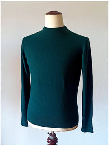 1950s - GLENEAGLES KNITWEAR, Scotland - Forest Green Men's Cashmere Sweater - Sz 40