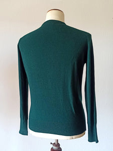 1950s - GLENEAGLES KNITWEAR, Scotland - Forest Green Men's Cashmere Sweater - Sz 40