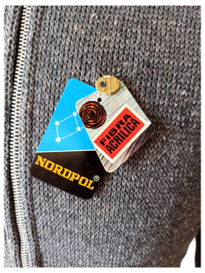 1960s 1970s - NORDPOL - Deadstock Men's Grey Zipper Jacket - Sz 5