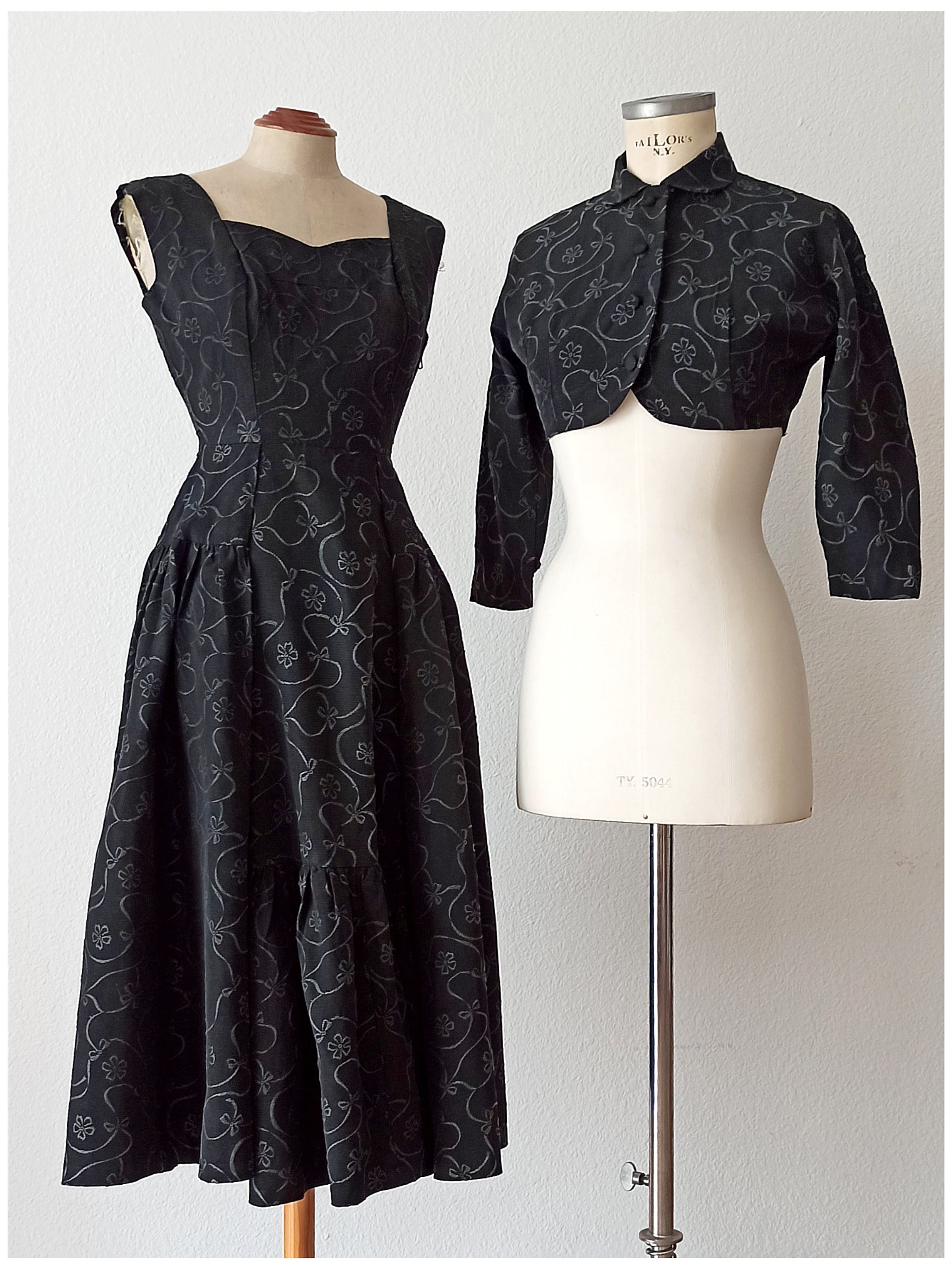 1950s - Superb Black Bolero Dress - W25 (64cm) – Der Fuchs Vintage