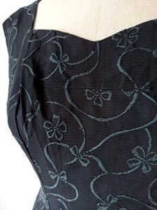 1950s - Superb Black Bolero Dress - W25 (64cm)