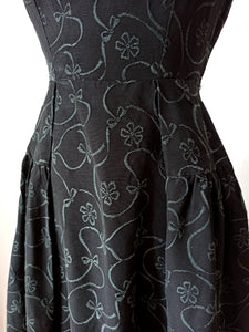 1950s - Superb Black Bolero Dress - W25 (64cm)