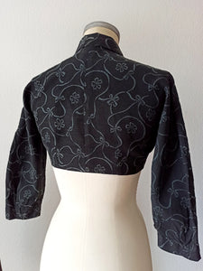 1950s - Superb Black Bolero Dress - W25 (64cm)