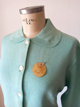 Charger l&#39;image dans la galerie, 1950s - CASALS &amp; COMAS - Deadstock Turquoise Cardigan - Sz 3

