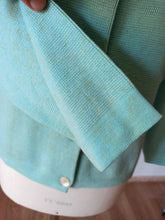 Charger l&#39;image dans la galerie, 1950s - CASALS &amp; COMAS - Deadstock Turquoise Cardigan - Sz 3
