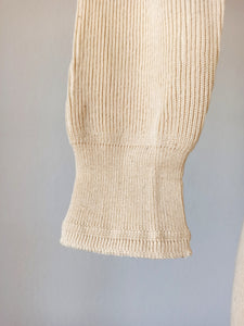 1930s 1940s - Deadstock Long Sleeves Cotton Henley Shirt - Sz 40