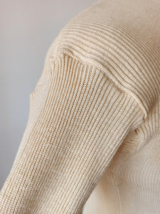 1930s 1940s - Deadstock Long Sleeves Cotton Henley Shirt - Sz 40