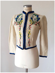 1930s 1940s - Outstanding Beauty Embroidery Cardigan