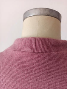 1950s - St. MICHAEL, UK - Gorgeous Pink Jersey Wool Dress - W24.5/28.5 (62/72cm)