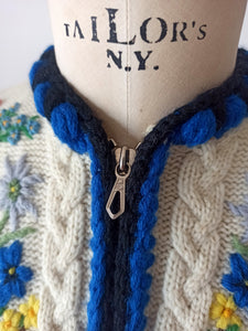 1930s 1940s - Outstanding Beauty Embroidery Cardigan