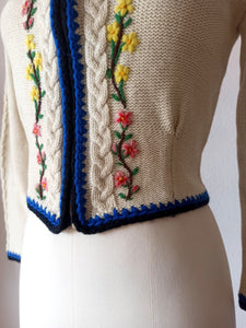 1930s 1940s - Outstanding Beauty Embroidery Cardigan