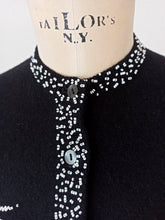 Load image into Gallery viewer, 1950s - JINCHI - Stunning Black Beaded Wool Cardigan - Sz 36
