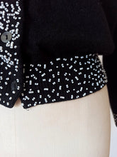 Load image into Gallery viewer, 1950s - JINCHI - Stunning Black Beaded Wool Cardigan - Sz 36
