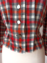 Load image into Gallery viewer, 1950s - Gorgeous Plaid Flannel Wool Blouse - W31 (80cm)
