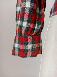 1950s - Gorgeous Plaid Flannel Wool Blouse - W31 (80cm)