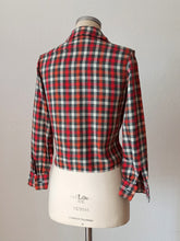 Load image into Gallery viewer, 1950s - Gorgeous Plaid Flannel Wool Blouse - W31 (80cm)
