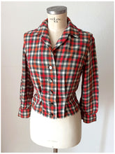Load image into Gallery viewer, 1950s - Gorgeous Plaid Flannel Wool Blouse - W31 (80cm)
