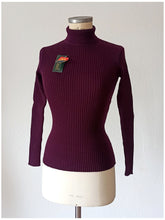 Load image into Gallery viewer, 1960s - MACAP, Spain - Deadstock Eggplant Color Turtleneck - Sz 3
