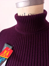 Load image into Gallery viewer, 1960s - MACAP, Spain - Deadstock Eggplant Color Turtleneck - Sz 3
