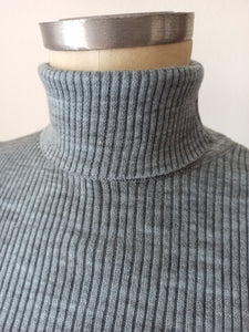 1960s - MODASTIL, Spain - Deadstock Grey Turtleneck - Sz 4