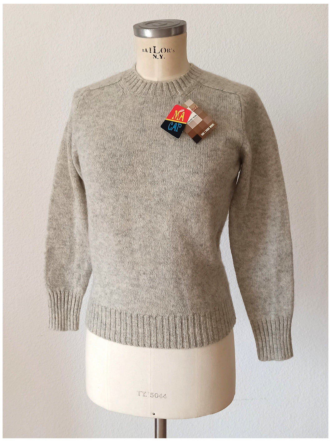 1960s - MACAP, Spain - Deadstock Shetland Wool Sweater - Sz 5