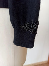 Charger l&#39;image dans la galerie, 1950s - KOHLER, Belgium - Stunning Black Beaded Angora Cardigan
