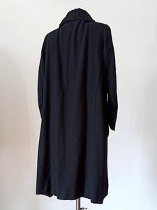 1940s - Superb Black Wool Coat