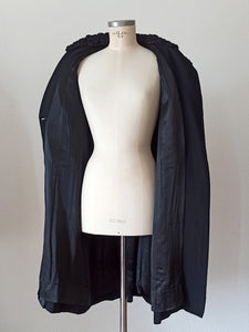 1940s - Superb Black Wool Coat