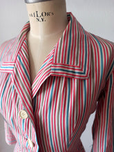 Load image into Gallery viewer, 1950s - Adorable Color Stripes Cotton Dress - W31 (80cm)
