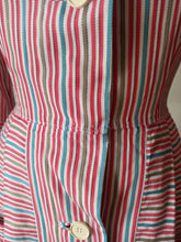 Load image into Gallery viewer, 1950s - Adorable Color Stripes Cotton Dress - W31 (80cm)
