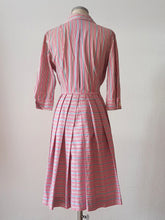 Load image into Gallery viewer, 1950s - Adorable Color Stripes Cotton Dress - W31 (80cm)
