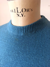 Charger l&#39;image dans la galerie, 1940s 1950s - MARVA, Spain - Deadstock Blue Cotton Knit Top
