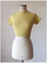 Load image into Gallery viewer, 1940s 1950s - CASTAÑER, Spain - Deadstock Yellow Cotton Knit Top
