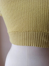 Load image into Gallery viewer, 1940s 1950s - CASTAÑER, Spain - Deadstock Yellow Cotton Knit Top
