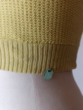 Load image into Gallery viewer, 1940s 1950s - CASTAÑER, Spain - Deadstock Yellow Cotton Knit Top
