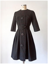 Load image into Gallery viewer, 1950s - Gorgeous Grey Red Tartan Wool Dress - W26 (66cm)
