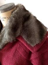 Load image into Gallery viewer, 1950s - Fabulous Heavy Wool Faux Fur Coat
