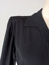 Cargar imagen en el visor de la galería, 1930s 1940s - Stunning Black Silk Bolero Dress - W34 (88cm)
