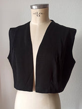 Cargar imagen en el visor de la galería, 1930s 1940s - Stunning Black Silk Bolero Dress - W34 (88cm)
