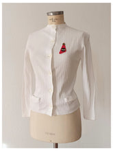 Charger l'image dans la galerie, 1950s - SUBLYM - Deadstock White Cardigan - Sz 2

