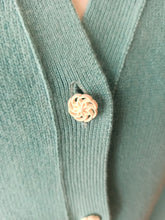Load image into Gallery viewer, 1950s 1960s - BALLANTYNE, Scotland - Turquoise Thick Cashmere Cardigan
